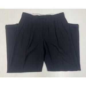 VTG Zanella Platinum Italy Luigi Botto pleated cuffed wool wide leg dress pants